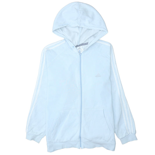 Adidas Teens Blue Full Zip Hoodie Size 10-11 Fleece Sportswear
