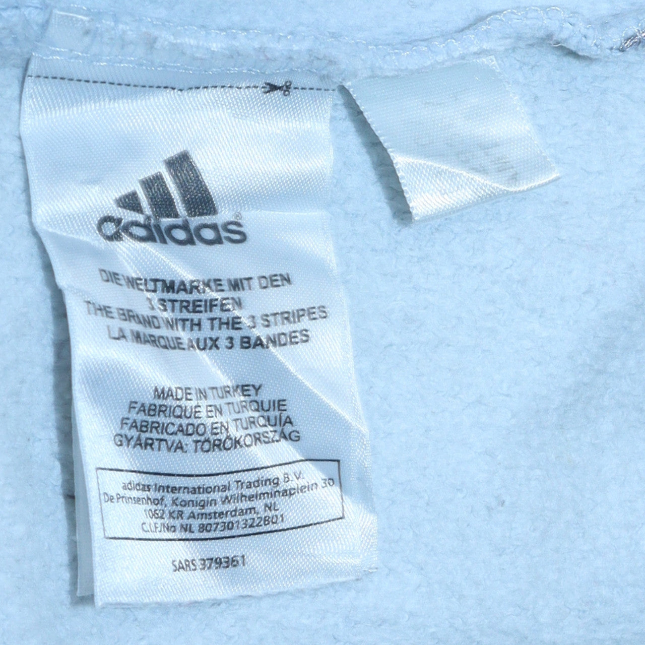 Adidas Teens Blue Full Zip Hoodie Size 10-11 Fleece Sportswear
