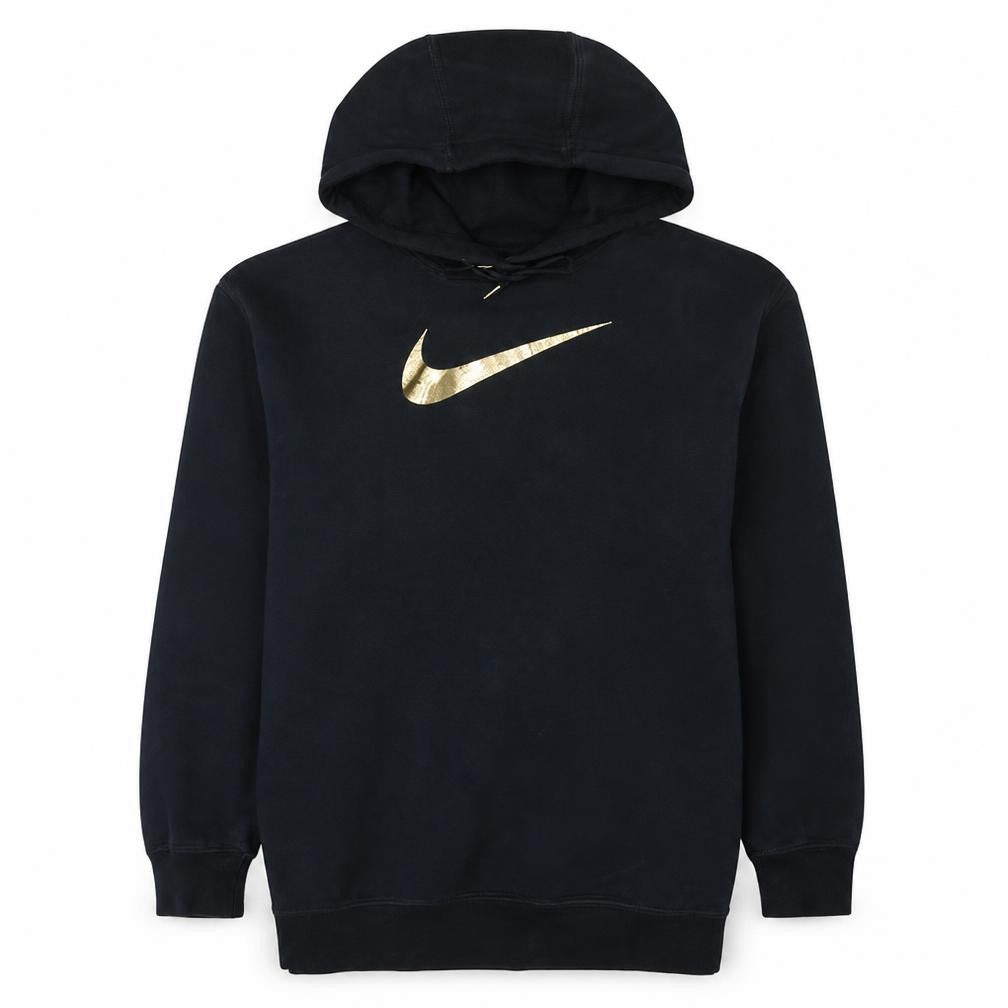 Nike Women Black Gold Logo Pullover Hoodie XS