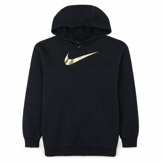 Nike Women Black Gold Logo Pullover Hoodie XS