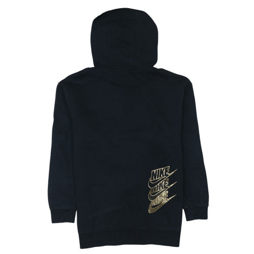 Nike Women Black Gold Logo Pullover Hoodie XS