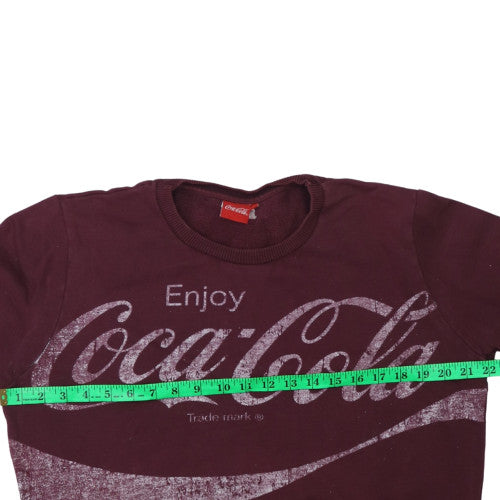 Coca-Cola Mens Red Pullover Crew Neck Sweatshirt L Graphic Print