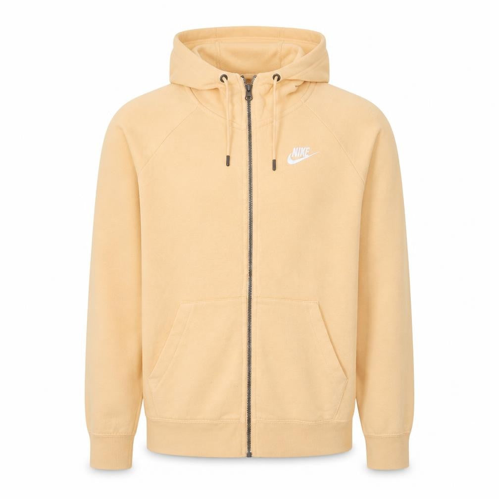 Nike Men's Beige Full Zip Hoodie Size S Fleece Sweatshirt