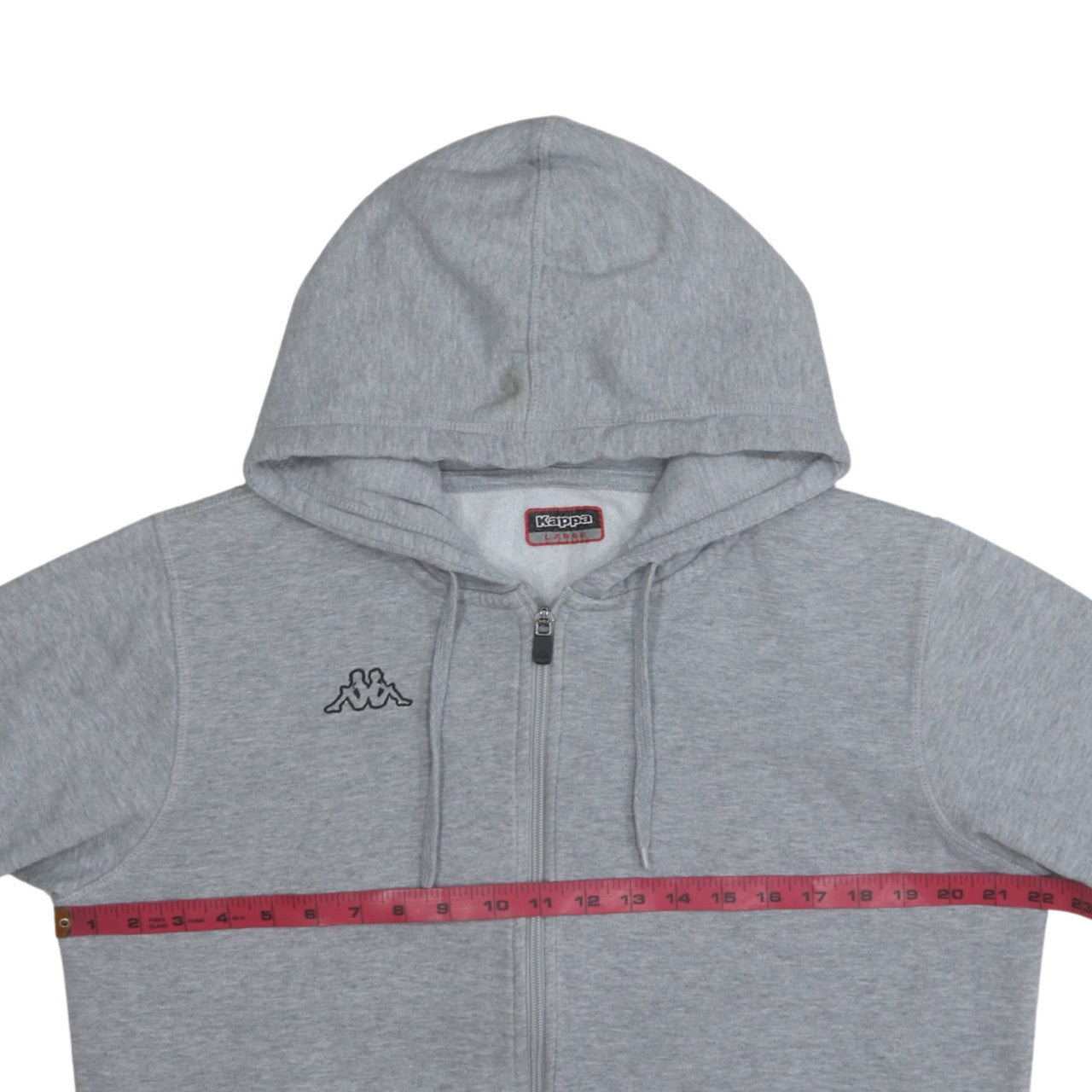 Kappa Mens Grey Full Zip Hoodie Size L Sports Style