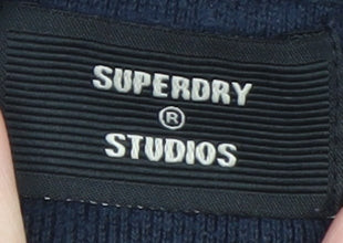 Superdry Studios Women Navy Blue Pullover Hoodie Size 10