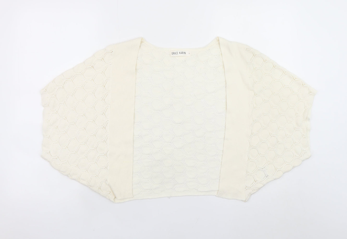 Grace Karin Women’s Ivory Open-Knit Shrug S Lightweight Viscose