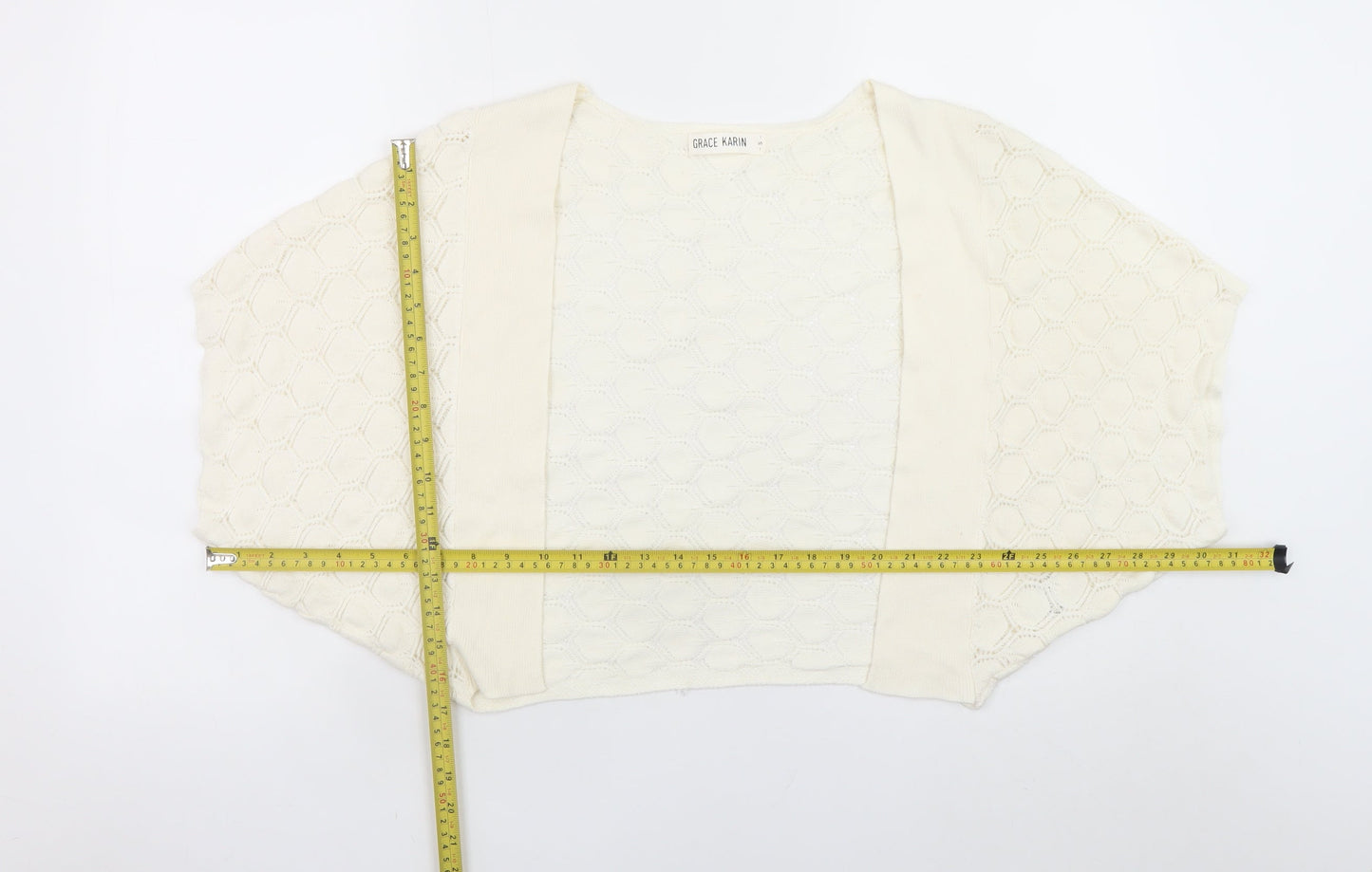 Grace Karin Women’s Ivory Open-Knit Shrug S Lightweight Viscose