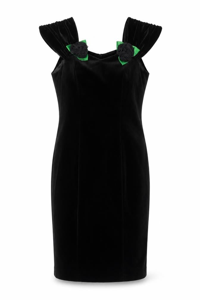 Principles Women Black Velvet Sheath Dress Size 12 Formal Evening