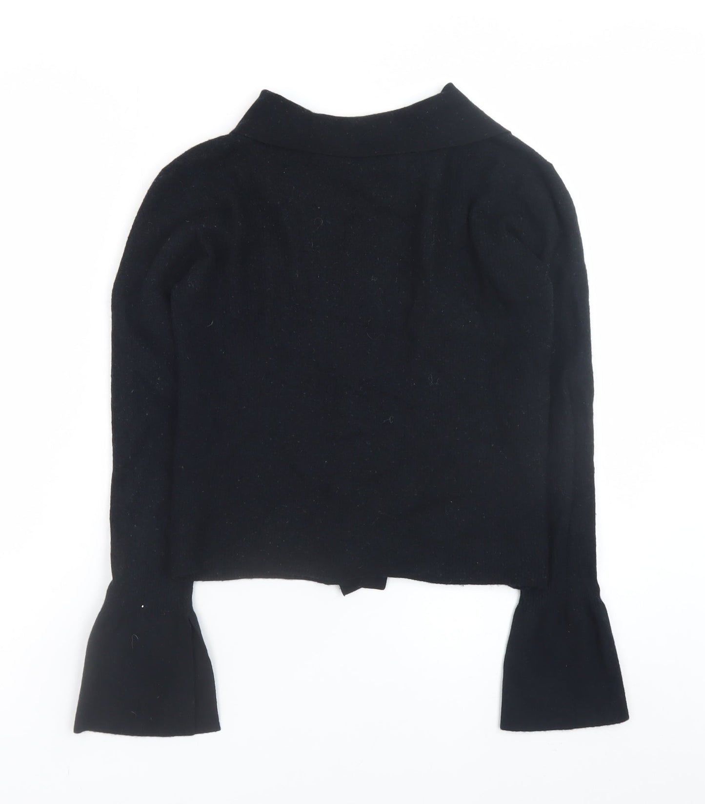 & Other Stories Women Black Wool Collared Button Cardigan Size S