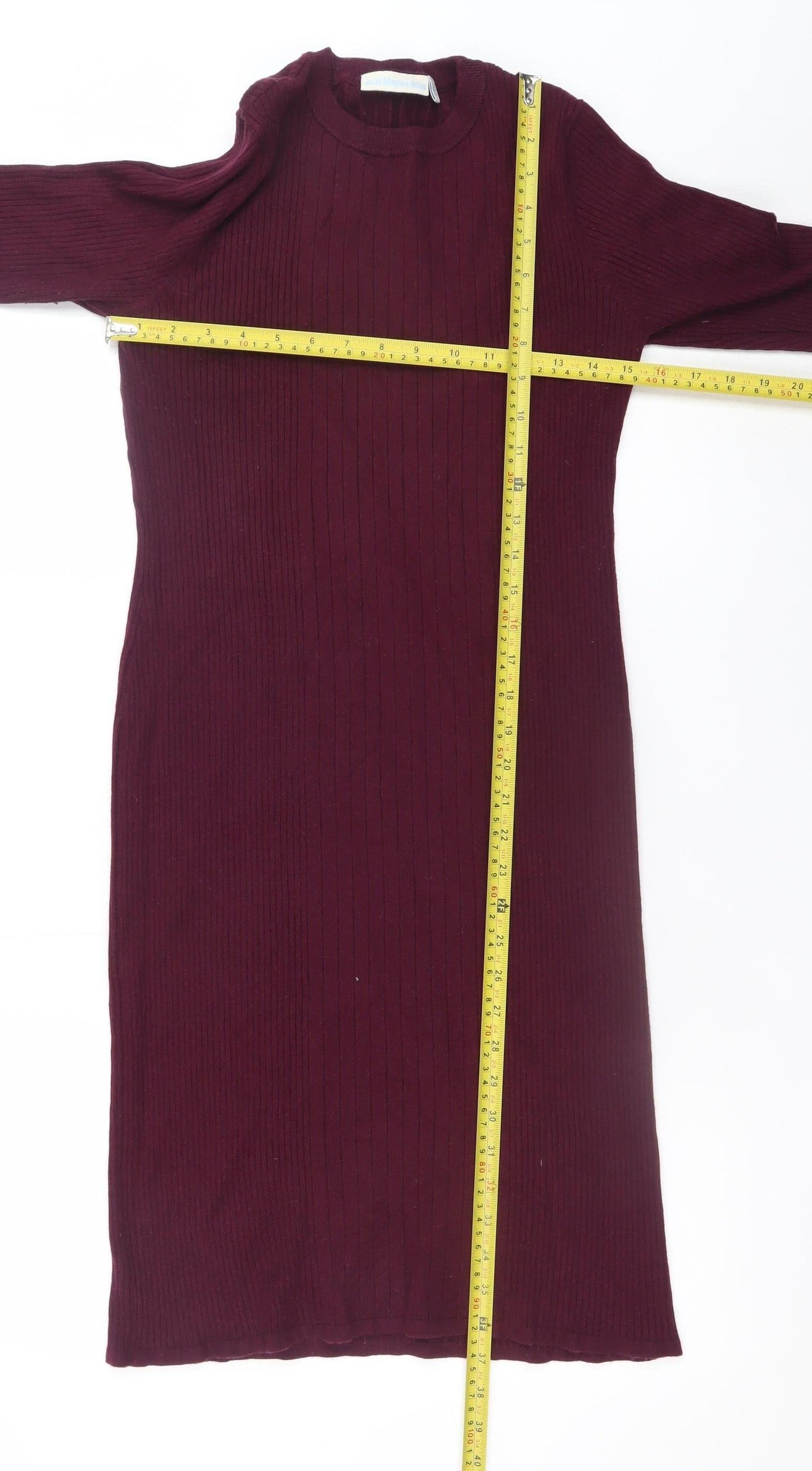 JoJo Maman Bébé Women's Red Knit Maternity Bodycon Dress M