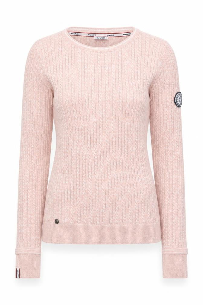 KangaROOS Women’s Pink Cable-Knit Cotton Blend Jumper Size 6