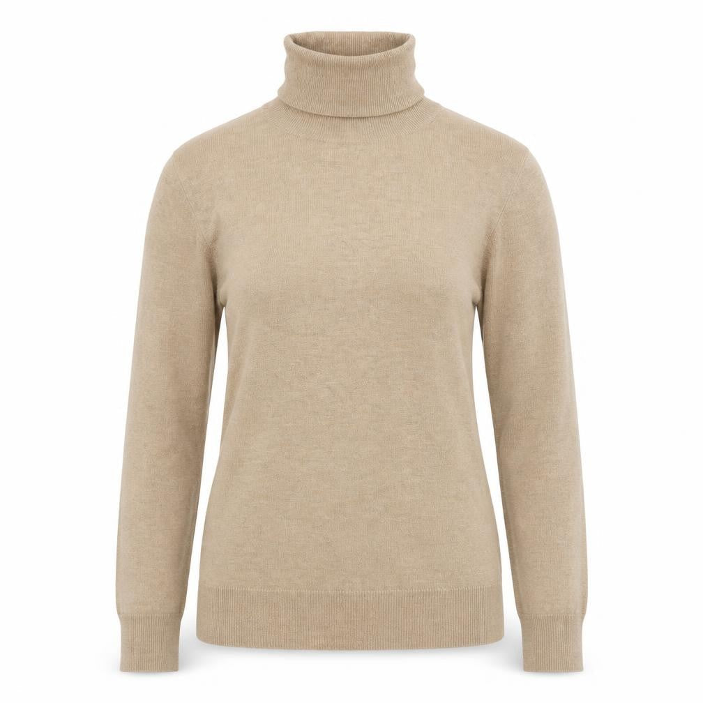 Next Women Beige Roll Neck Long Sleeve Pullover Jumper Size 12