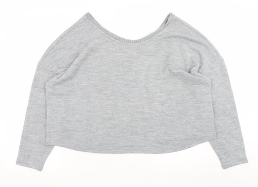 Marks and Spencer Women’s Grey V-Neck Long Sleeve Pullover Jumper Size 24