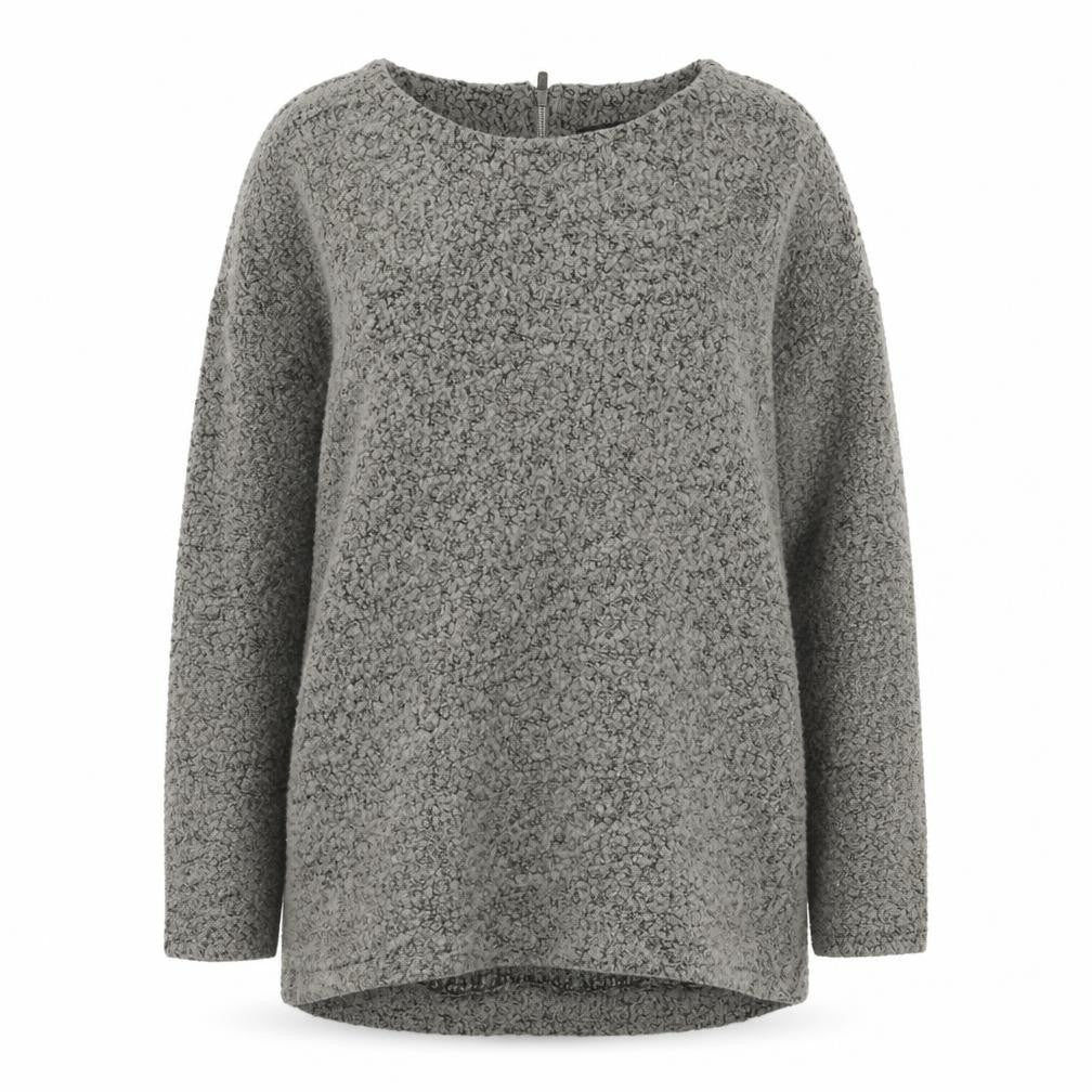 Next Women Grey Long Sleeve Textured Jumper UK 16 Wool Blend