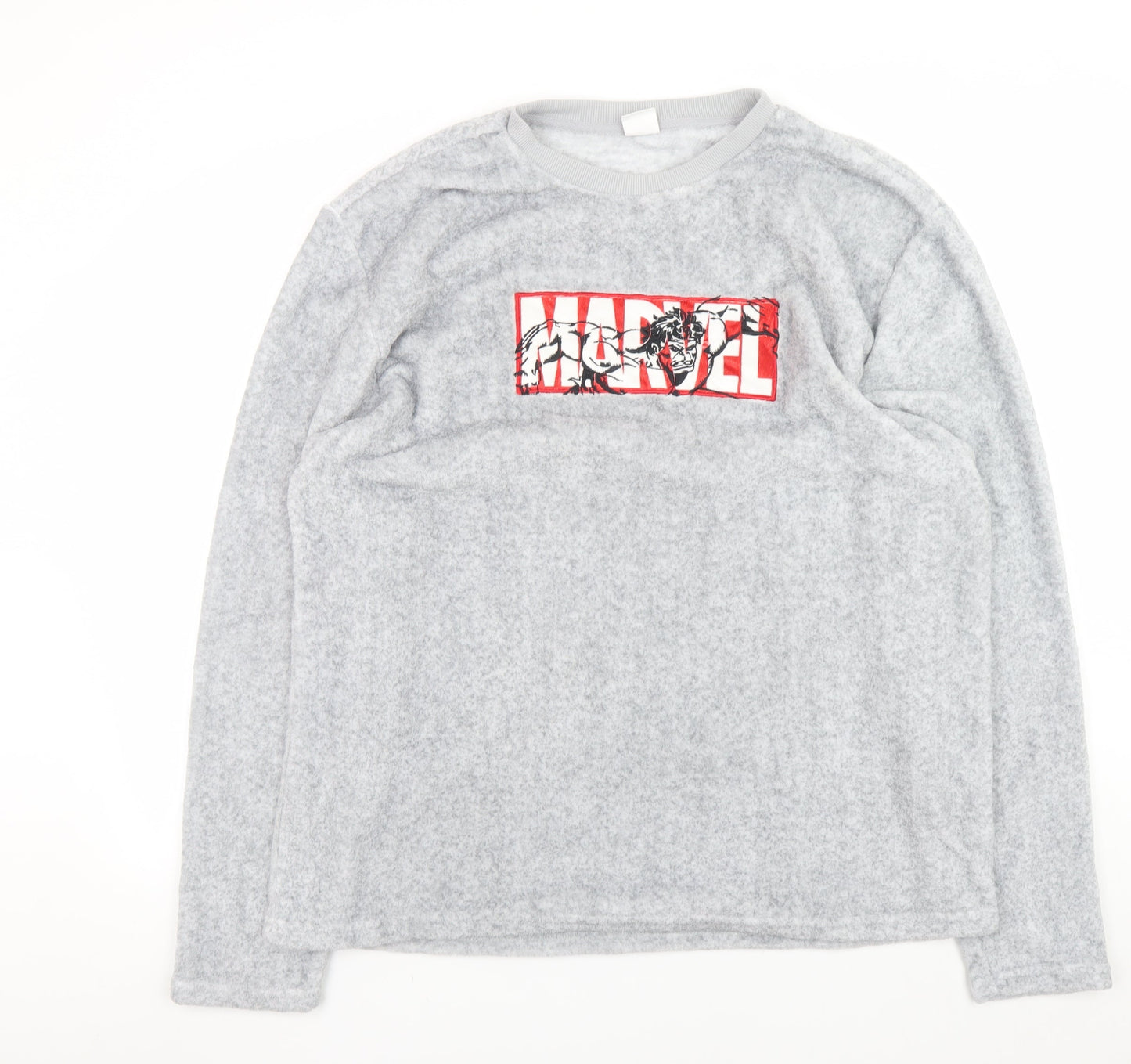 Primark Men’s Grey Marvel Fleece Pyjama Top 2XL Long Sleeve