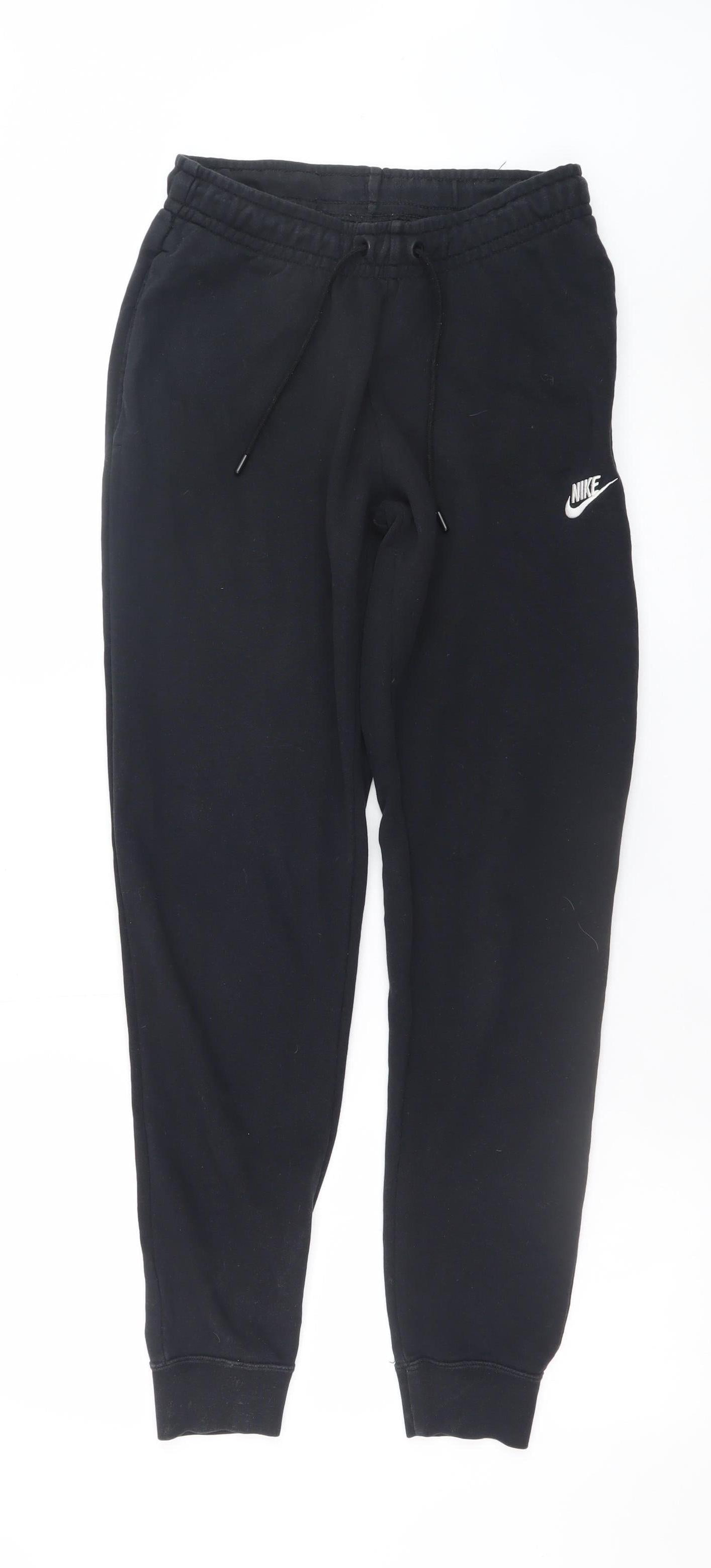 Nike Men's Black XS Jogger Trousers Cotton Fleece Sweatpants
