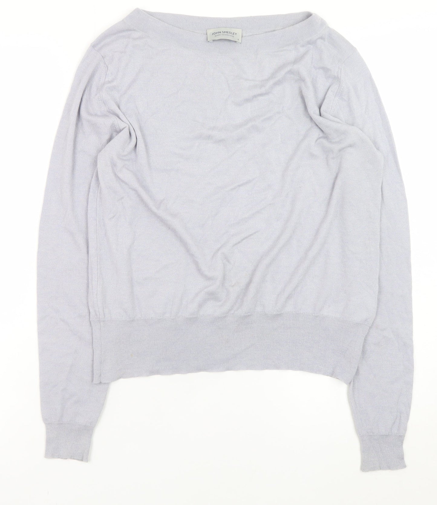 John Smedley Men’s Grey Wool Cotton Small Crew Neck Jumper