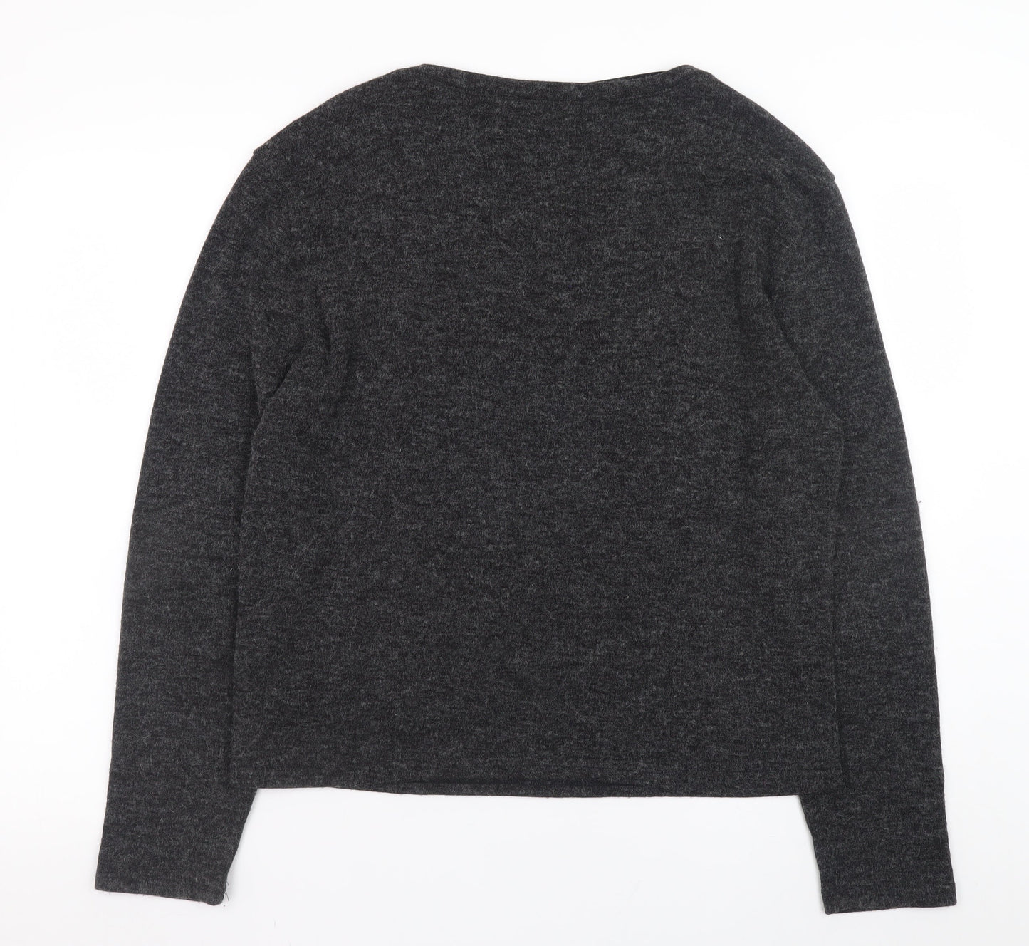 Madam Rage Women Grey Heart Button Pullover Jumper Size 16