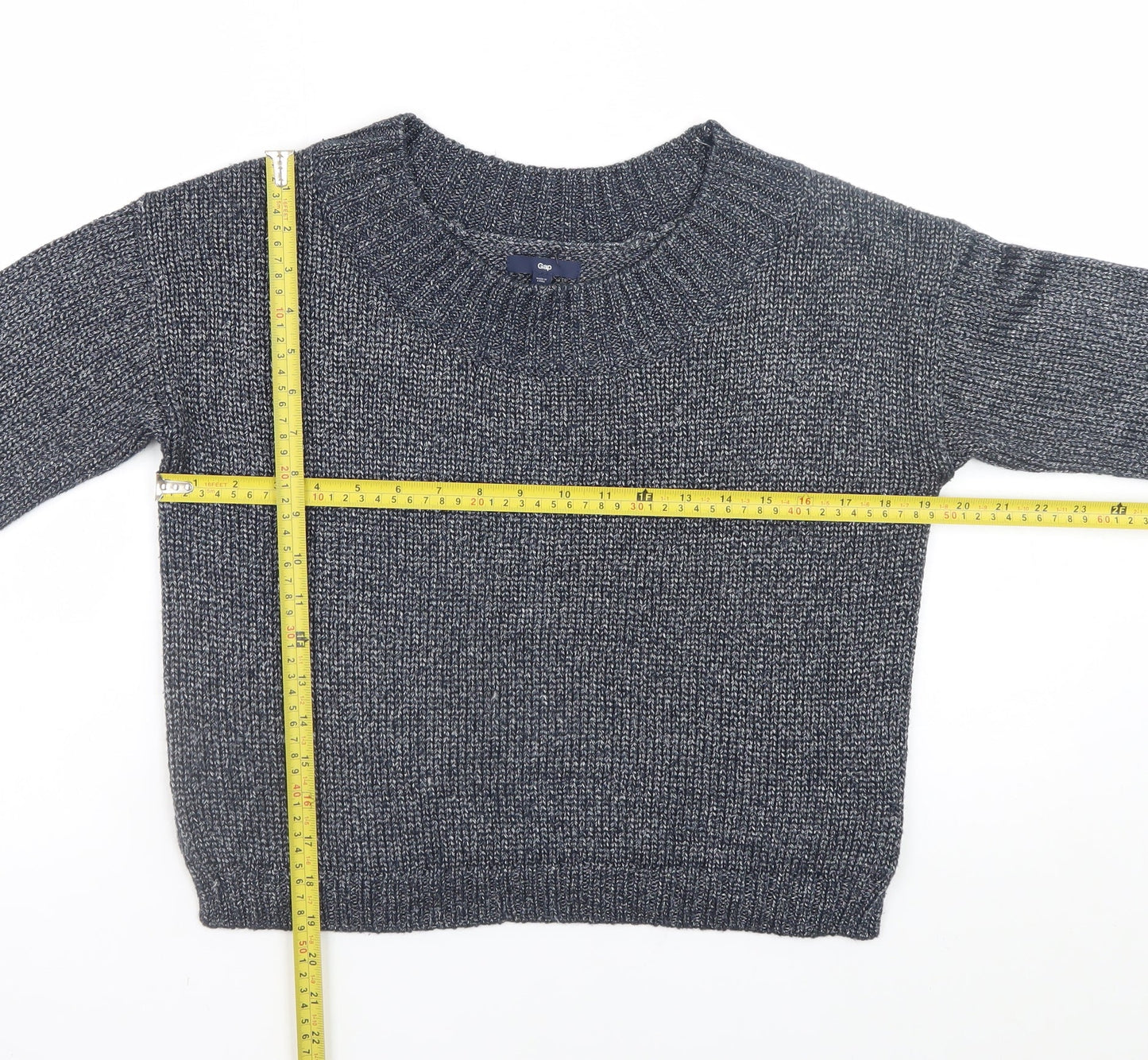 Gap Women Grey Knit Crew Neck Pullover Jumper Size M Acrylic Blend