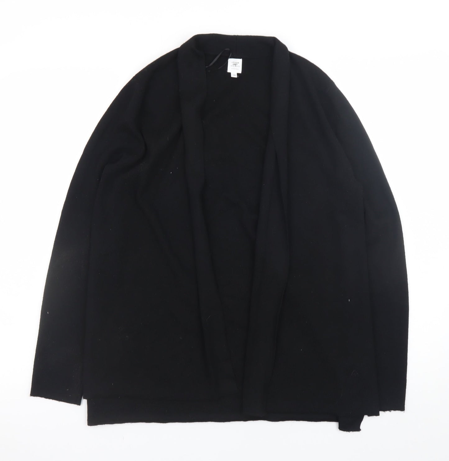 John Lewis Womens Black Size 10 Open Knit Long Sleeve Cardigan
