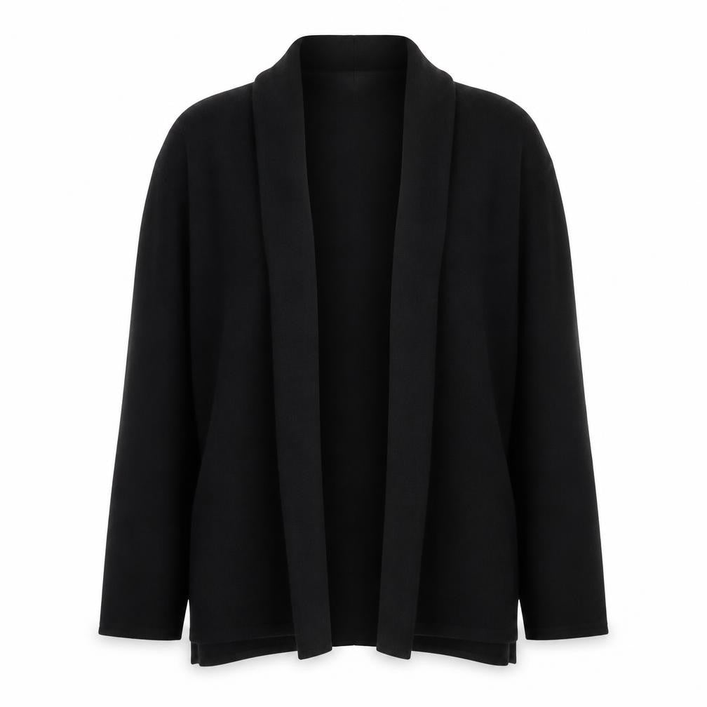 John Lewis Womens Black Size 10 Open Knit Long Sleeve Cardigan