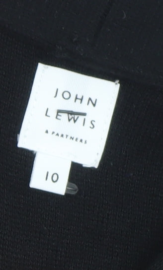 John Lewis Womens Black Size 10 Open Knit Long Sleeve Cardigan