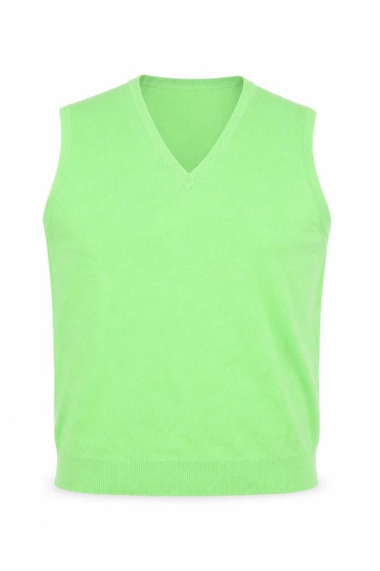 TSE Men’s Green Cashmere Sleeveless V-Neck Vest Jumper S