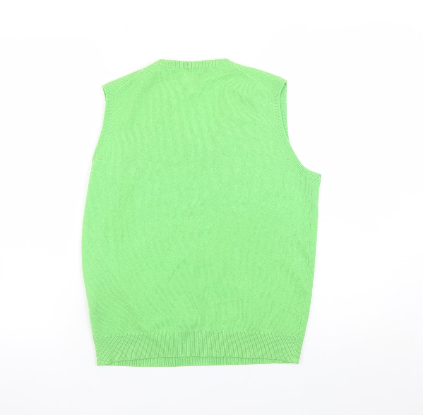 TSE Men’s Green Cashmere Sleeveless V-Neck Vest Jumper S