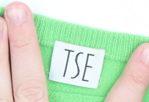 TSE Men’s Green Cashmere Sleeveless V-Neck Vest Jumper S