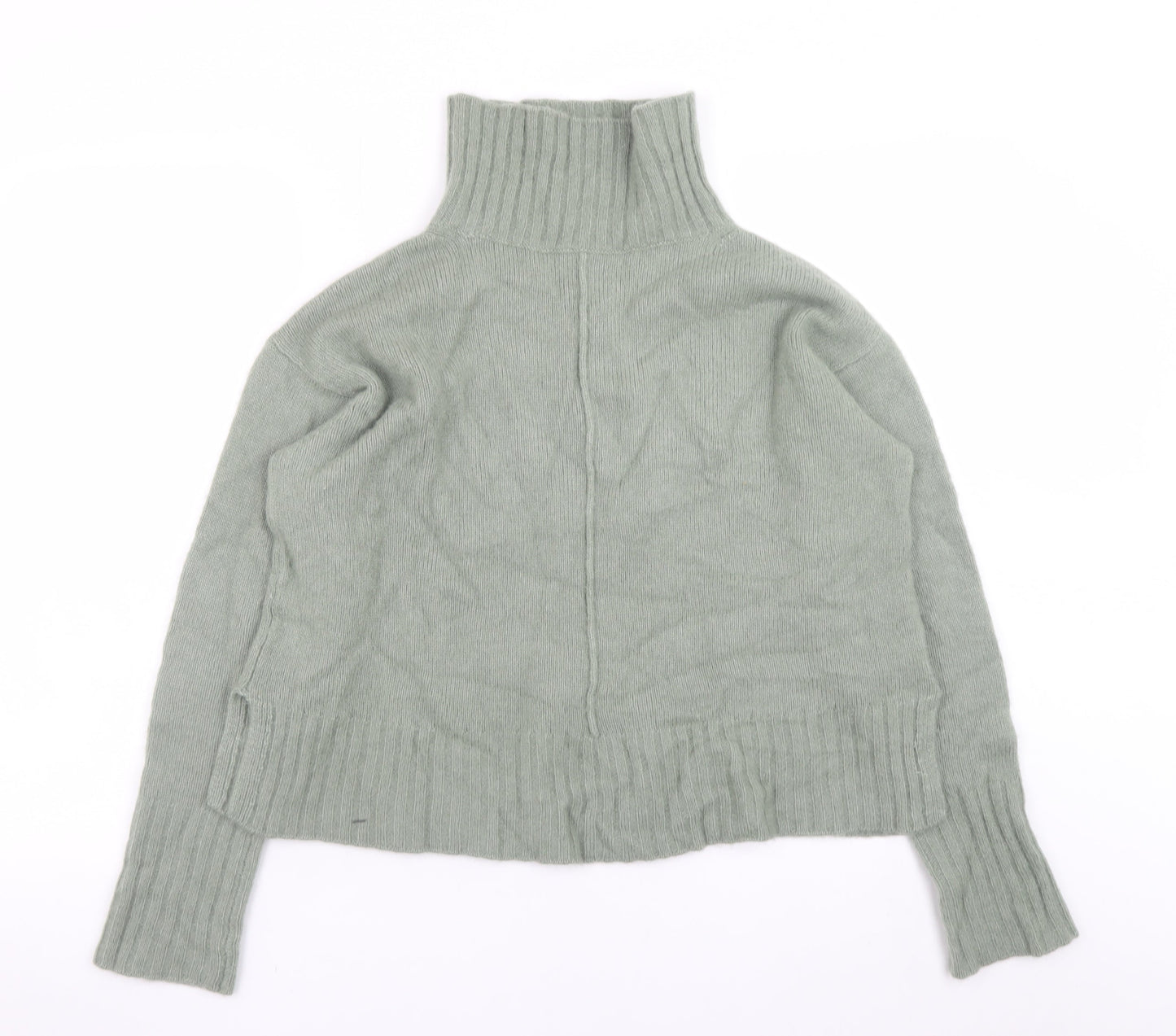 Hemisphere Women Green Roll Neck Cashmere Silk Jumper Size S