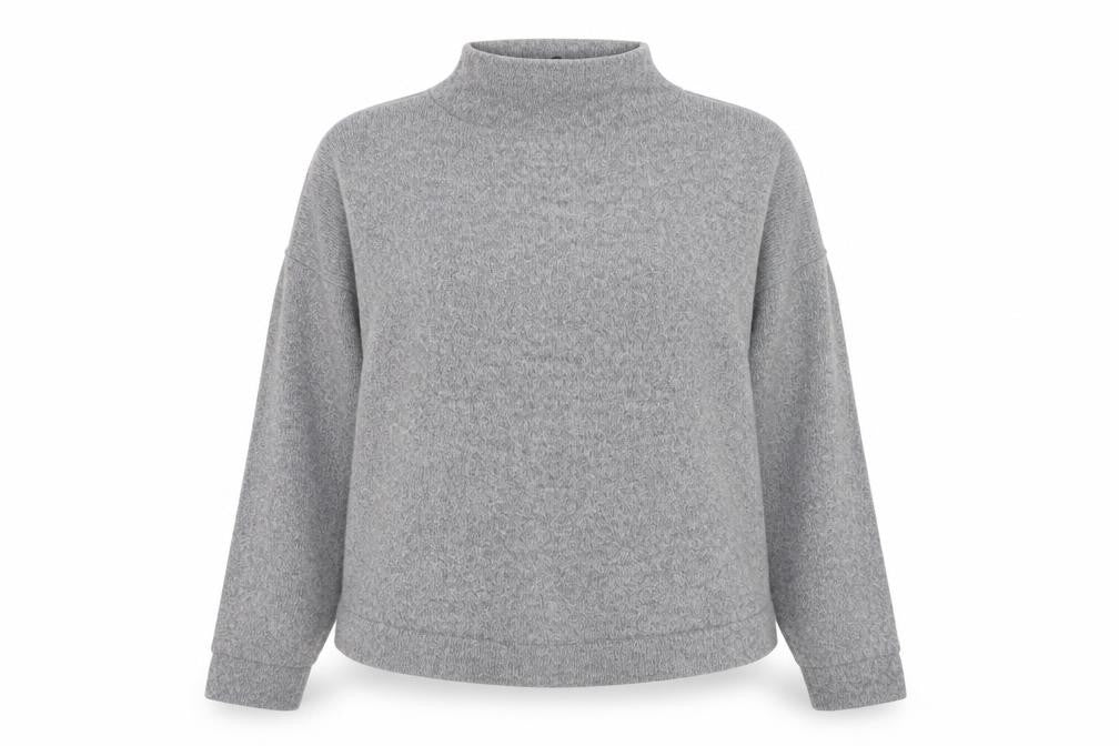 New Look Women Grey Mock Neck Pullover Jumper Size S