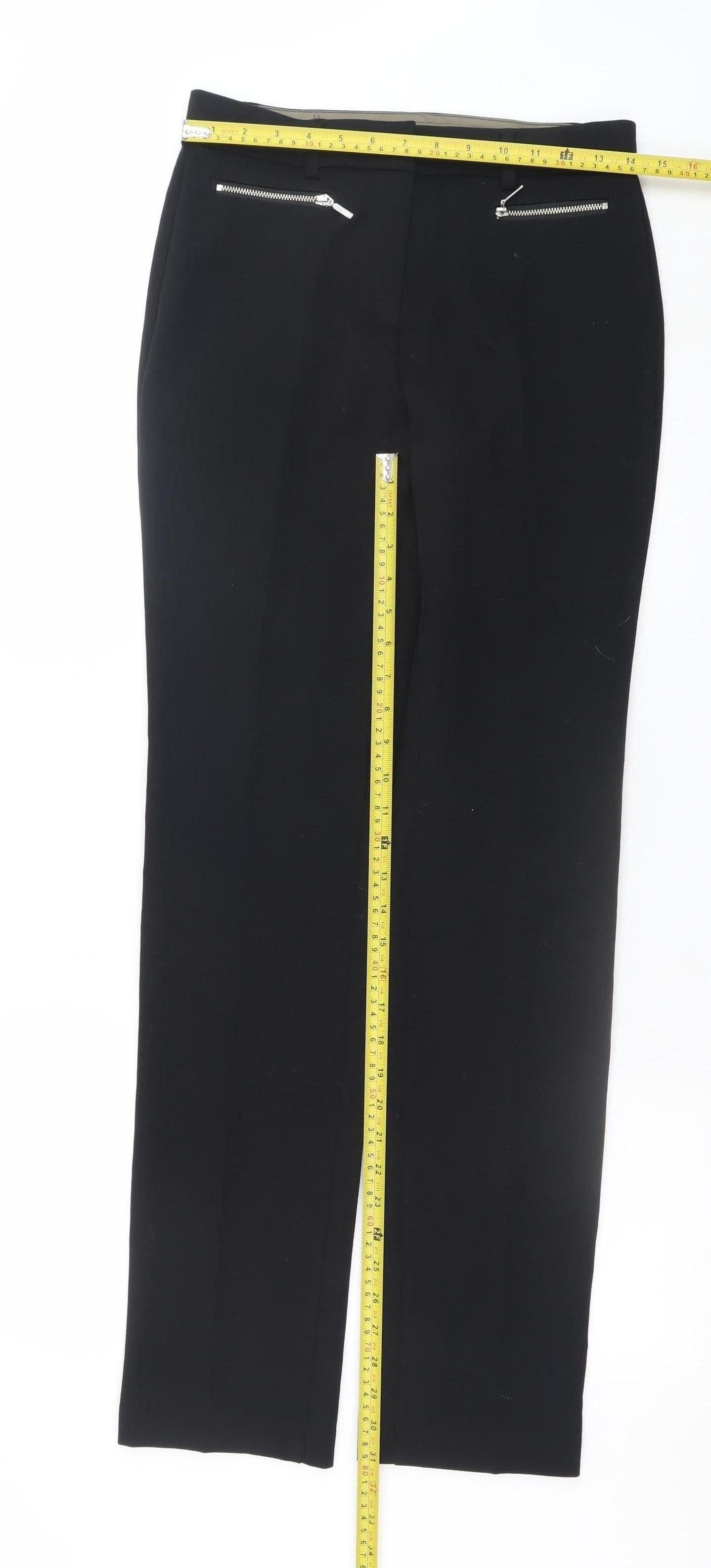 Marks and Spencer Women's Black Size 8 Long Slim Stretch Work Trousers