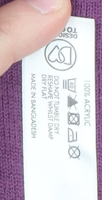 Thomas Nash Men’s Purple V-Neck Acrylic Jumper Size L