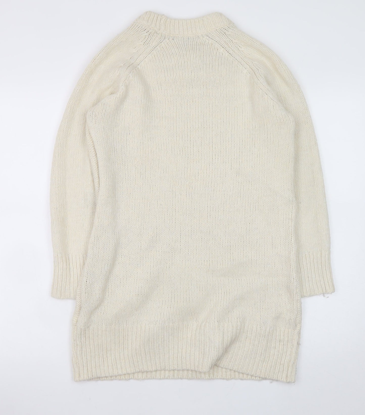 Esmara Women Ivory Cable Knit Long Sleeve Jumper Dress Size 8-10