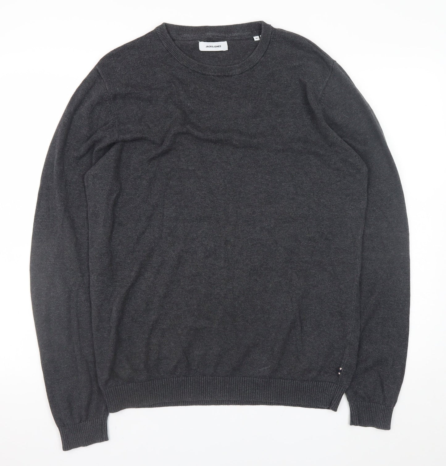 Jack & Jones Men's Grey Crew Neck Cotton Blend Pullover Jumper M