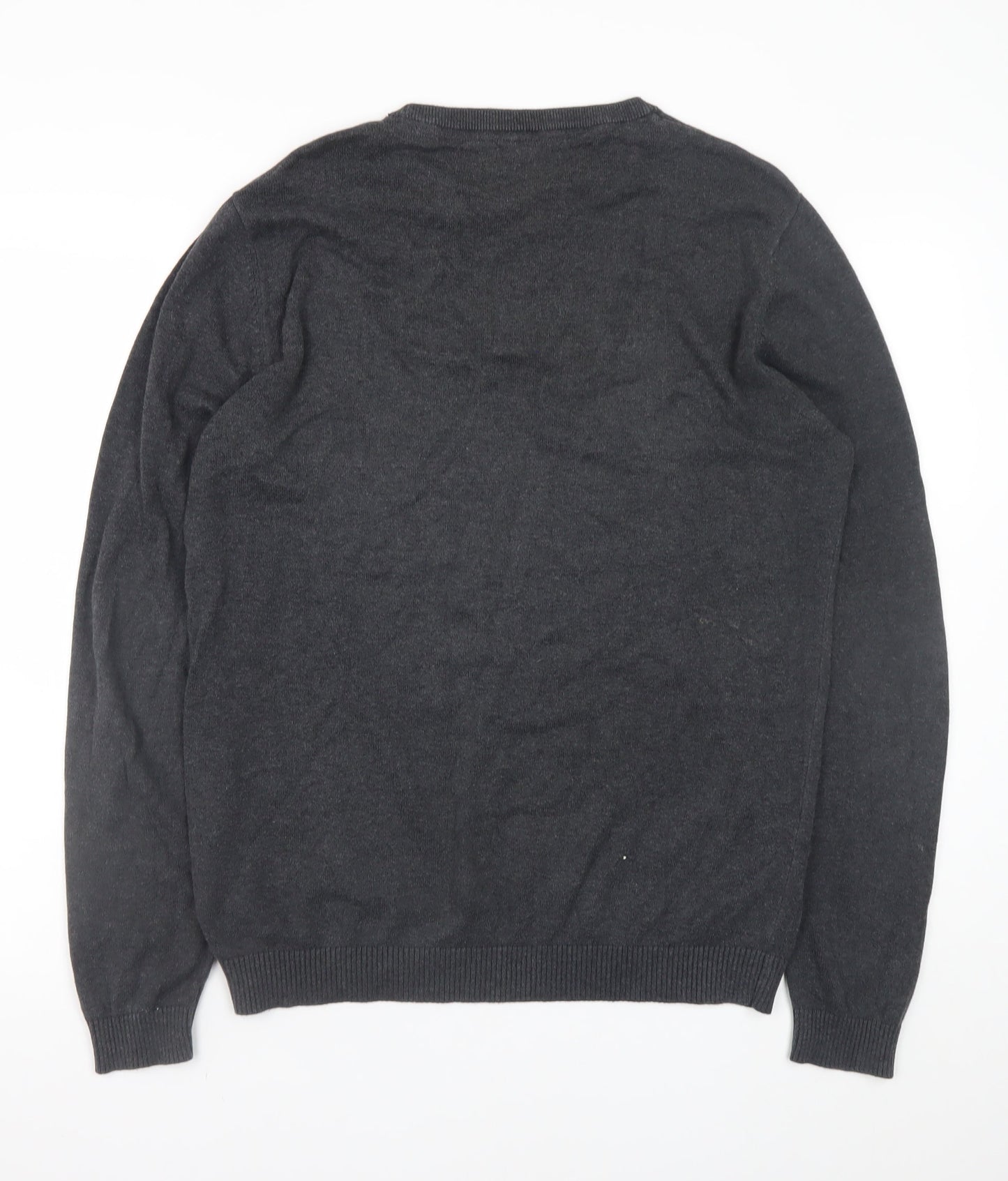 Jack & Jones Men's Grey Crew Neck Cotton Blend Pullover Jumper M