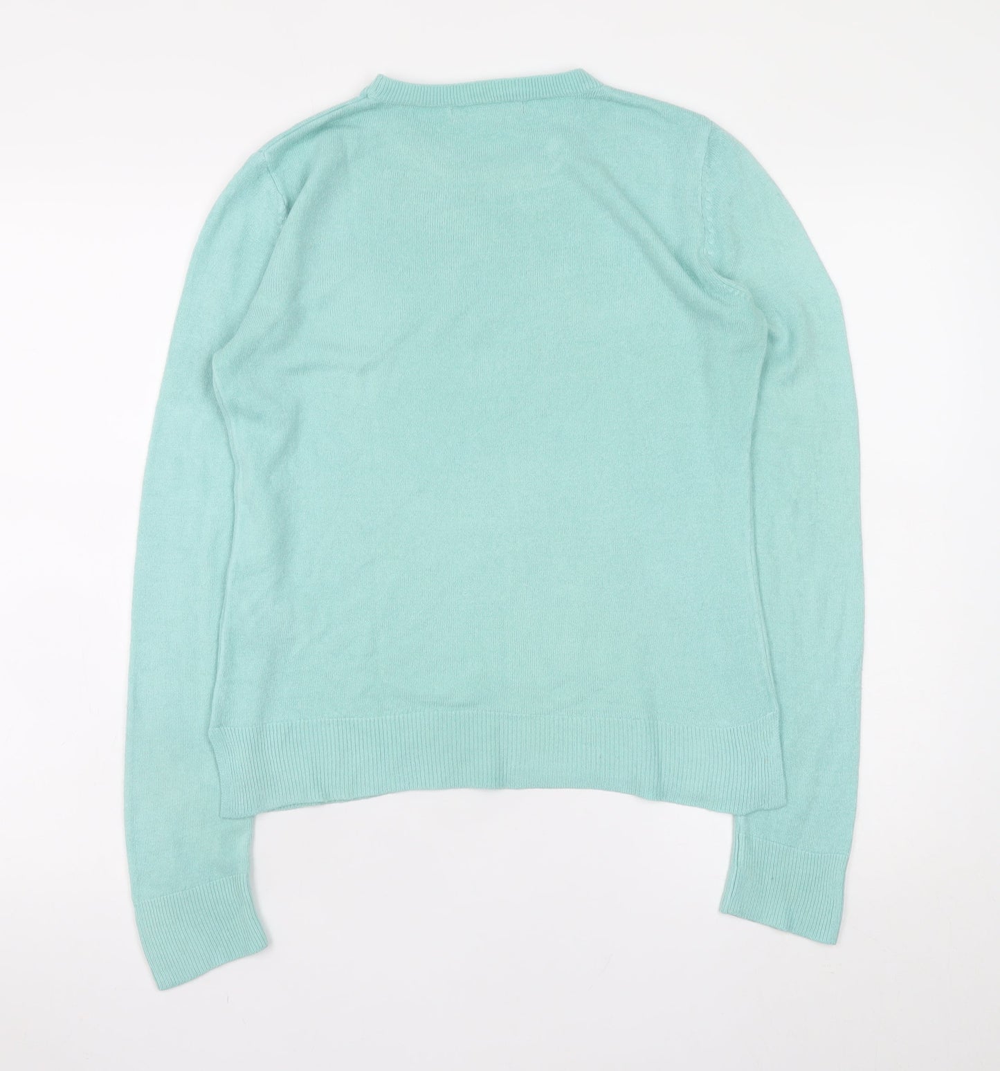 Marks and Spencer Women's Green Size 8 Crew Neck Acrylic Jumper