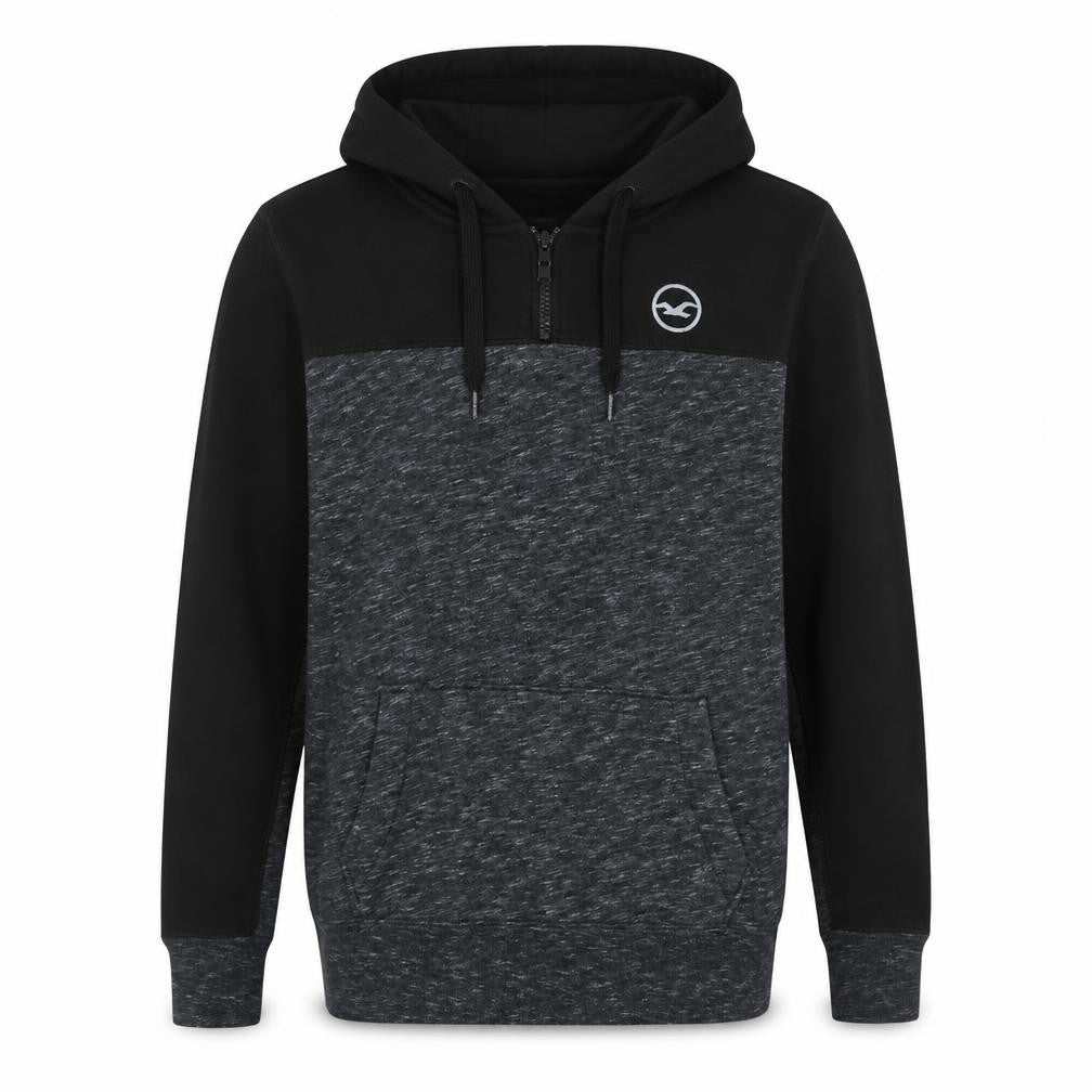 Hollister Men's Black Pullover Hoodie Small 1/4 Zip Fleece Sweatshirt