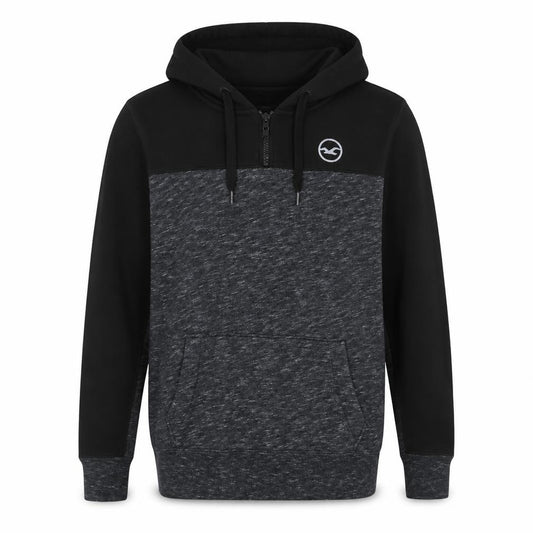 Hollister Men's Black Pullover Hoodie Small 1/4 Zip Fleece Sweatshirt