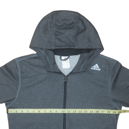 Adidas Men’s Grey Full Zip Hoodie S Regular Fit Sportswear