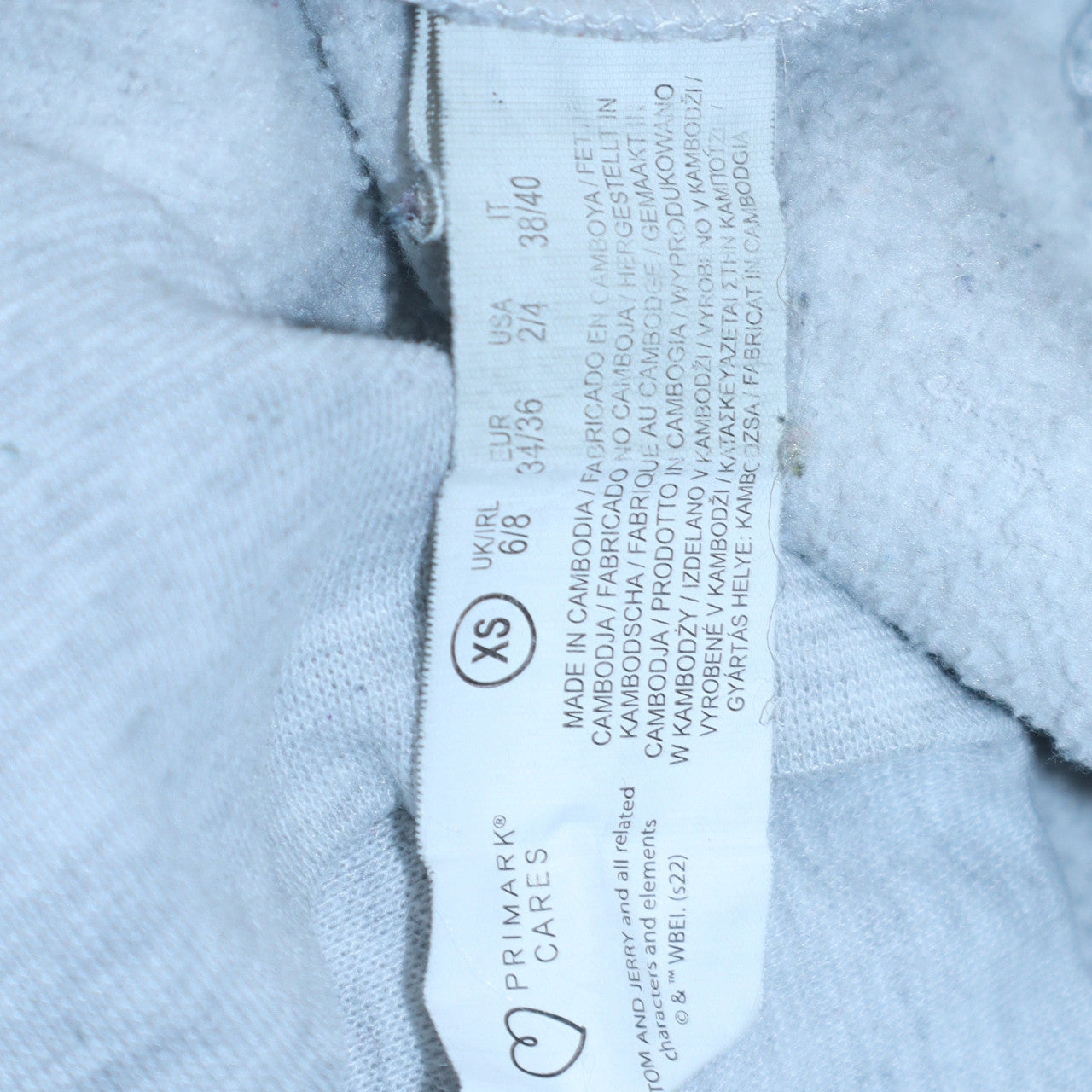 Primark Women’s Light Grey Tom and Jerry XS Pullover Sweatshirt