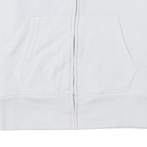 GAP Women's White Full Zip Hoodie XS Cotton Blend Logo Casual