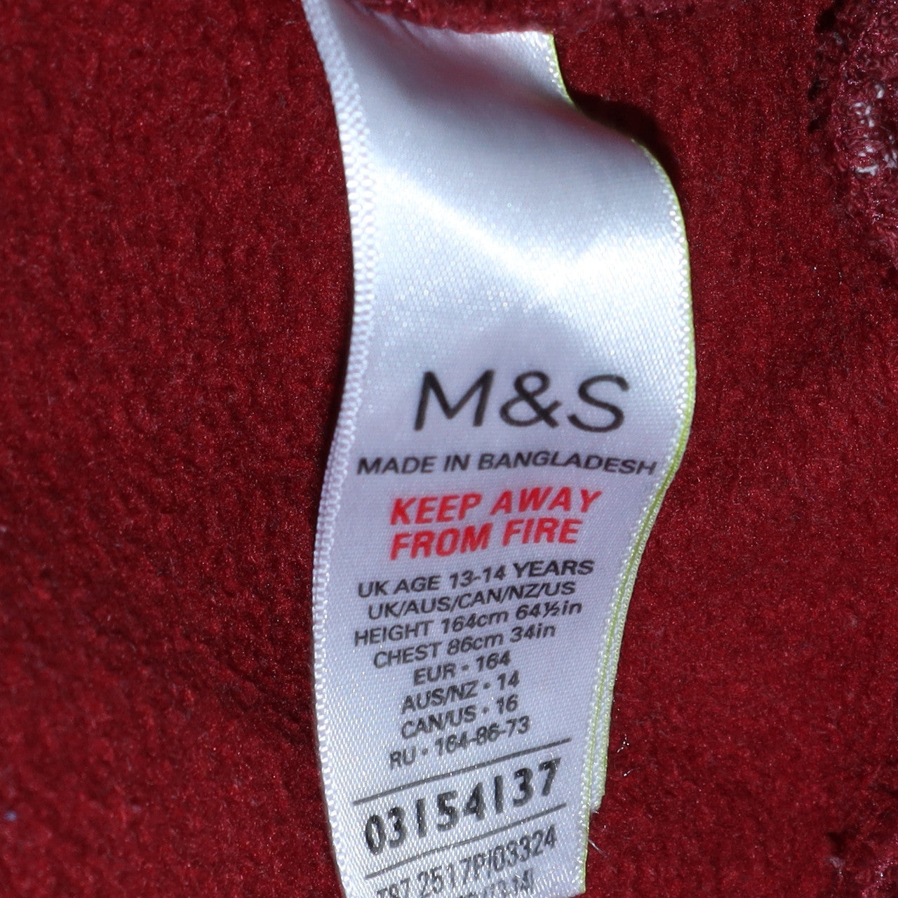 Marks and Spencer Girls Burgundy Gryffindor Sweatshirt 13-14 Years Pullover Cotton Blend