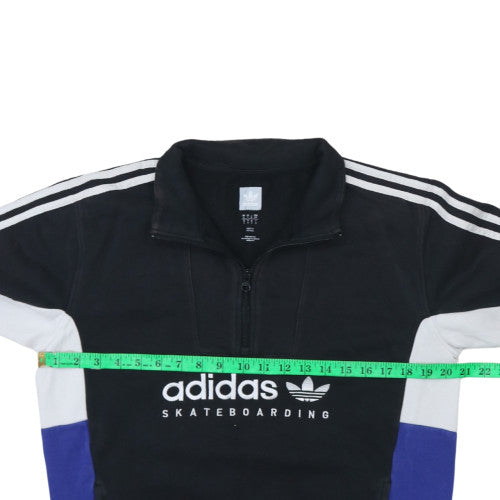 Adidas Mens Black 1/2 Zip Skateboarding Sweatshirt Size S