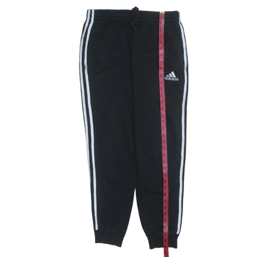Adidas Women Black Jogger Trousers Medium Fleece Cuffed Sportswear