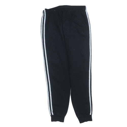Adidas Women Black Jogger Trousers Medium Fleece Cuffed Sportswear