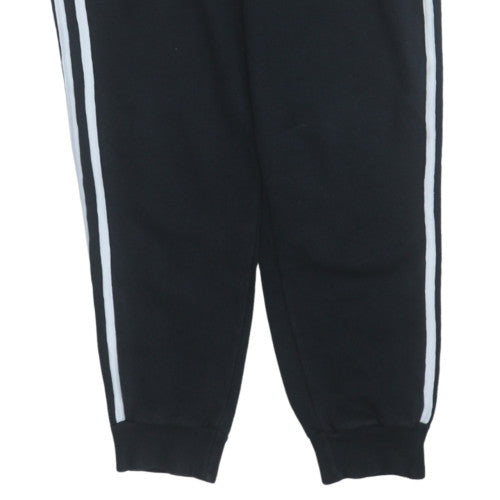 Adidas Women Black Jogger Trousers Medium Fleece Cuffed Sportswear
