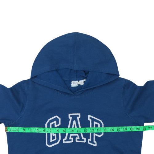 GAP Men’s Blue Pullover Hoodie M Regular Fit Logo Fleece Sweatshirt