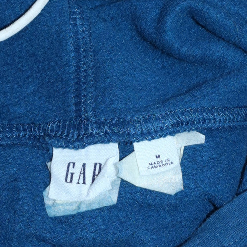 GAP Men’s Blue Pullover Hoodie M Regular Fit Logo Fleece Sweatshirt