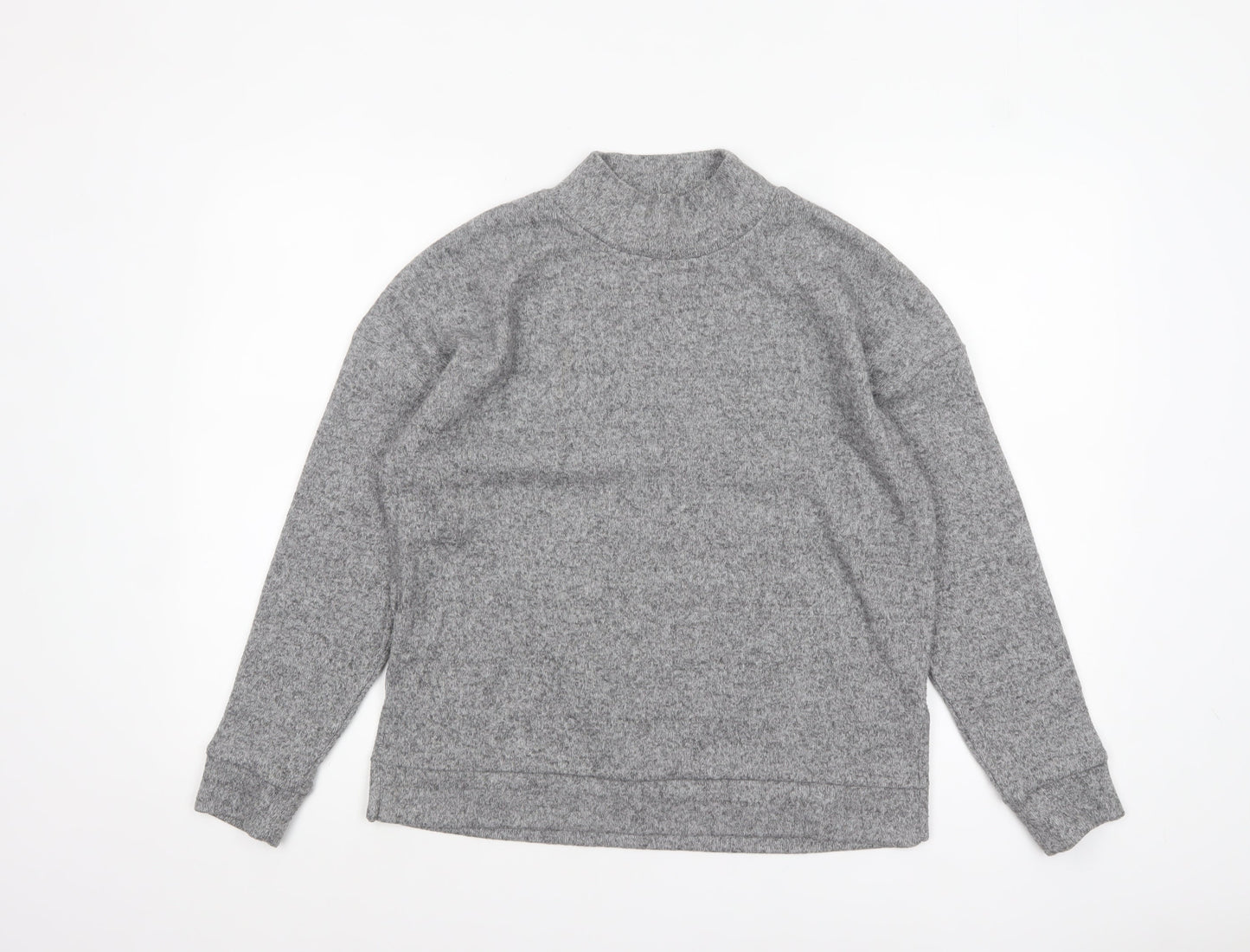 Marks and Spencer Women's Grey Mock Neck Long Sleeve Pullover Jumper Size 10